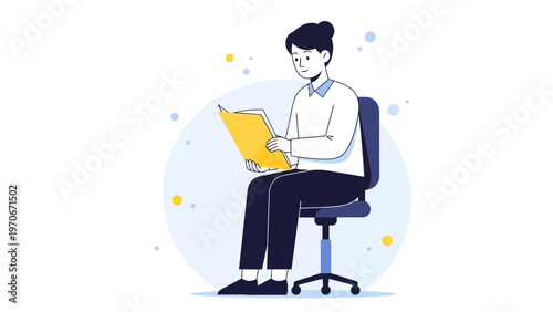 Person Sitting on Chair Reading Book, Education, Knowledge, Study, Learning Concept