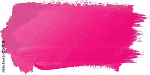 Pink watercolor brush stroke texture vector background, vivid paint smear isolated on transparent background, artistic design element for creative projects.