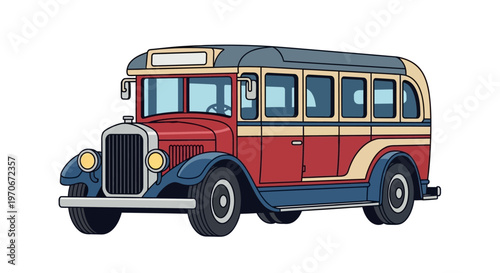 Vintage school bus vehicle transportation.