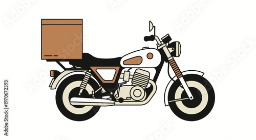 Motorcycle with Delivery Box Attached.