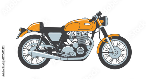 Vintage Orange Motorcycle Bike Closeup.