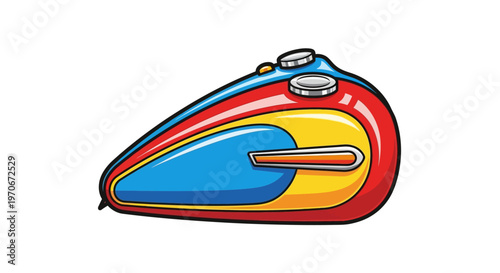 Colorful Motorcycle Fuel Tank Illustration.
