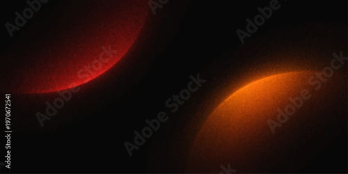 Abstract red and orange orbs against a dark blurred background