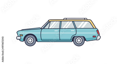 Teal colored station wagon vehicle.