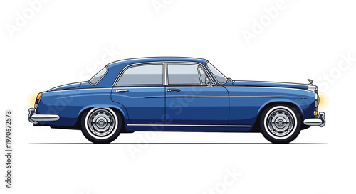 Classic Blue Vintage Luxury Car Model.