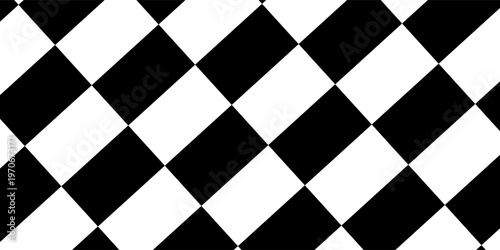 A black and white checkered pattern fills the frame