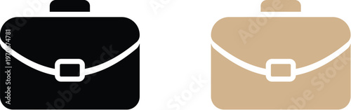 minimalist briefcase icons in black and beige