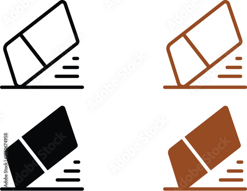 Minimalist eraser design vector Vector black and brown