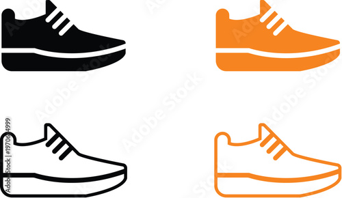 four different colored sneaker icons