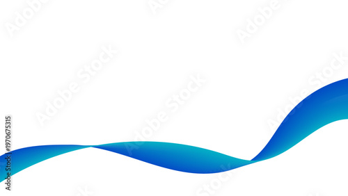 Blue wave abstract background with smooth flowing curves and modern minimal clean composition