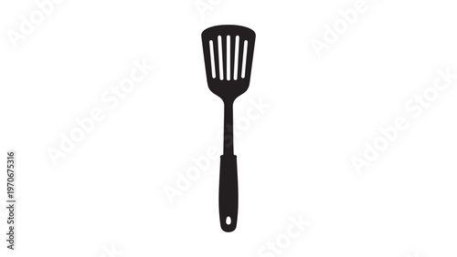 Kitchen steel spatula silhouette vector flat illustration design. 