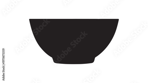 Empty bowl silhouette vector flat illustration design. 