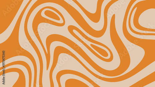 Abstract swirling shape with orange and beige tones