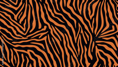 Abstract orange and black stripes create a bold dynamic pattern