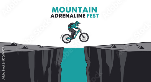 Mountain Adrenaline Fest Event Poster With Extreme Biking Challenge