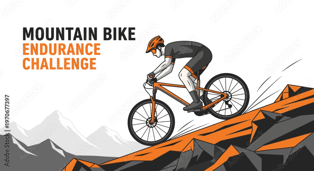 Fototapeta premium Mountain Bike Endurance Challenge: Conquer The Terrain With Skill and Determination