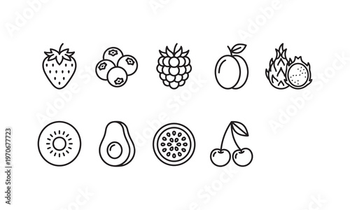 Icon Collection: Fresh Fruits and Berries