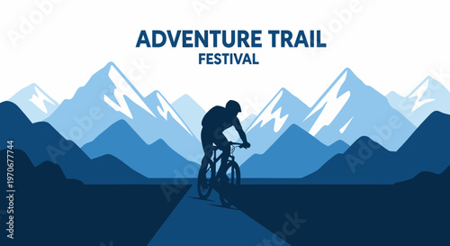 Mountain Biking Event Silhouette: Adventure Trail Festival In The Stunning Outdoors