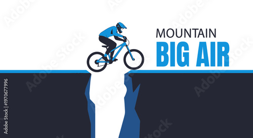 Mountain Biker Takes A Leap Across A Canyon