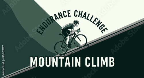 Mountain Climb Endurance Challenge Cyclist Graphic Design For Sports Events