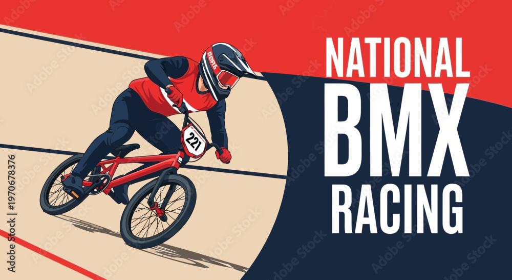 Obraz premium National BMX Racing Championship Event Graphics Poster Dynamic Action