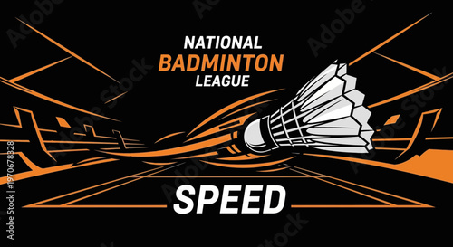 National Badminton League Emblem Showcasing Speed and Dynamic Design Elements