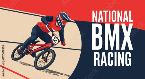 National BMX Racing Championship Event Graphics Poster Dynamic Action