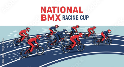 National BMX Racing Cup: High-Speed Cycling Competition Illustration, Race Ready Action