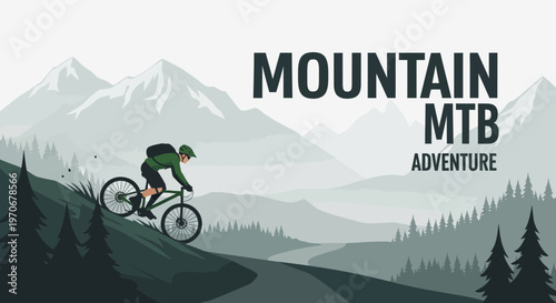 Mountain Mtb Adventure Extreme Downhill Cycling In Scenic Landscape
