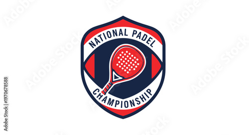 National Padel Championship Logo Design, Red and Blue Emblem for Tournament Branding