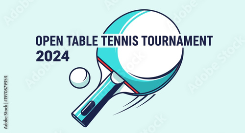 Open Table Tennis Tournament 2024: Sporty Paddle and Ball Design for Competition
