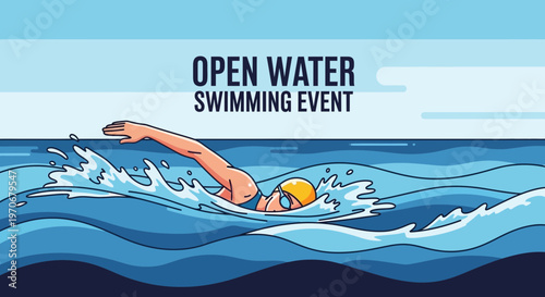 Open Water Swimming Event: A Dynamic Visual Depiction of Aquatic Athleticism