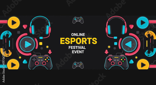 Online Esports Festival Event Exciting Gaming Competition Banner