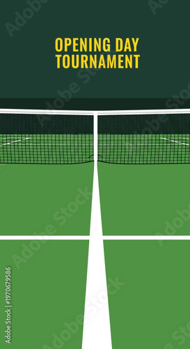 Opening Day Tournament Tennis Court Vibrant Green Design