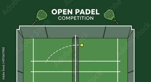 Open Padel Competition Graphic Illustration Of Sports Event