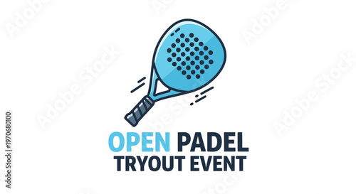 Open Padel Tryout Event: A Dynamic And Modern Sport Illustrated Design