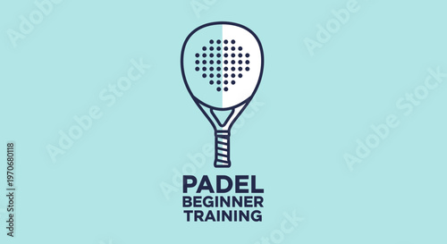 Padel Beginner Training: Sporty Emblem For Instruction And Skill Development