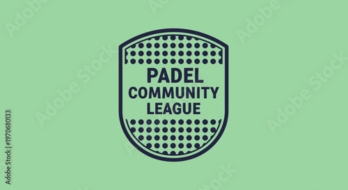Padel Community League Logo Design On A Muted Green Background