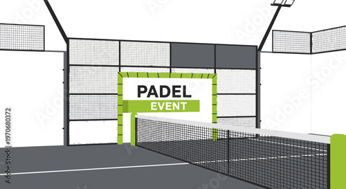 Padel Court Illustration: A Vector Graphic Depicting a Padel Event Venue