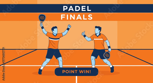 Padel Finals Victory Celebration Point Win Graphic Design