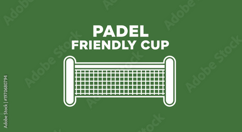 Padel Friendly Cup Logo On Green Background For Sports Enthusiasts Events