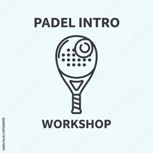 Padel Intro Workshop: Engaging Illustration of Sports Equipment for Educational Purposes