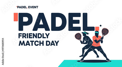 Padel Event Friendly Match Day Dynamic Sports Illustration