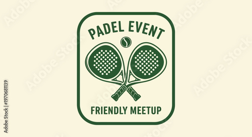Padel Event Logo Design With Friendly Meetup Aesthetic And Retro Sport Vibe