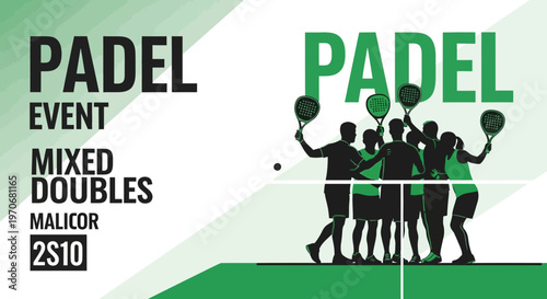 Padel Event Mixed Doubles Announcement Graphic Design