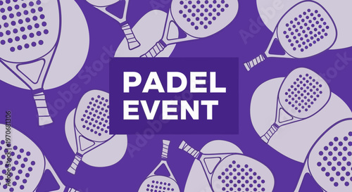 Padel Event Promotion Graphic With Racket Pattern