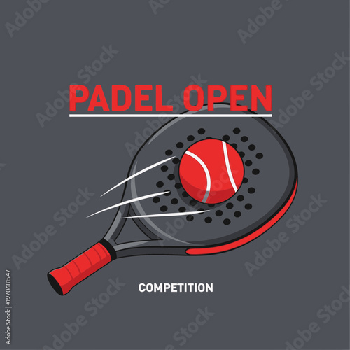 Padel Open Competition Dynamic Sports Graphic Vector Art
