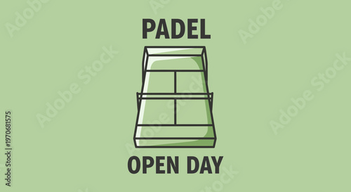 Padel Open Day Event Announcement Sports Court Illustration Minimalist