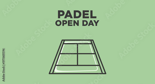 Padel Open Day Event Graphic Tennis Court Illustration