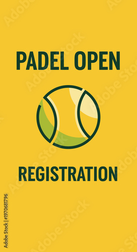 Padel Open Registration Sports Event Announcement Graphic Design